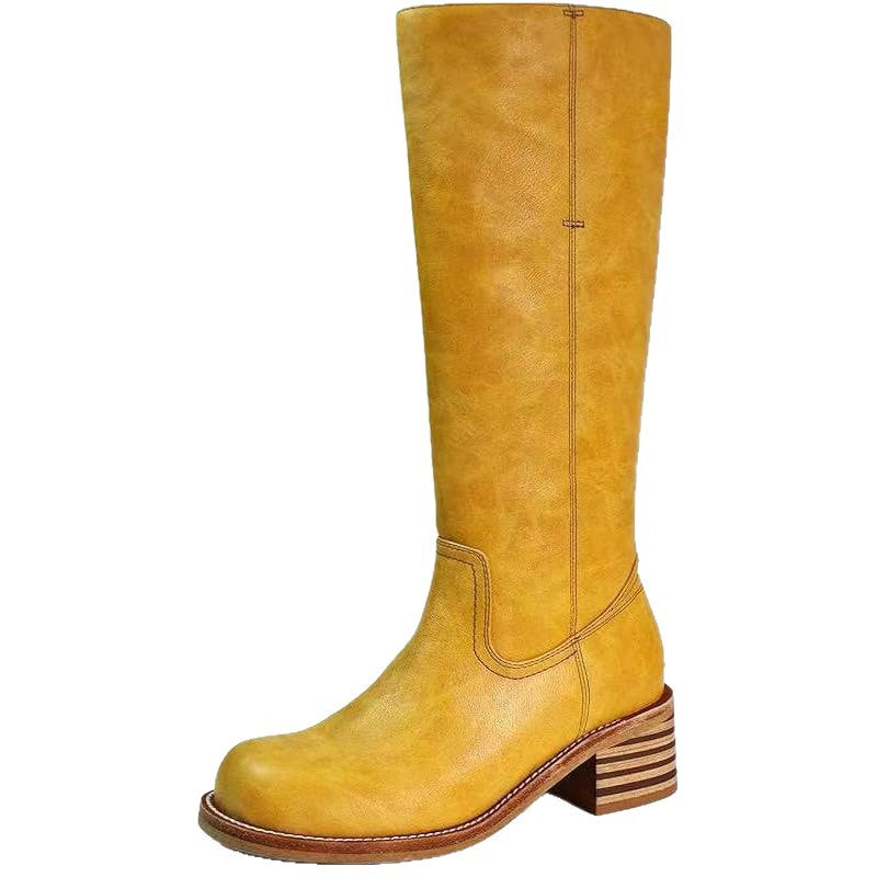 Damen Hohe Stiefel mit Blockabsatz Fudus