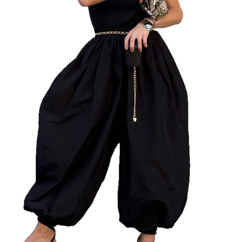 Damen Hose Relaxed Fit Weit Geschnitten Lässig Bequem