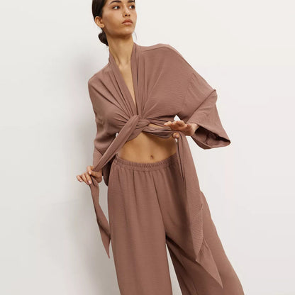 Damen Eleganter Kimono Morgenmantel