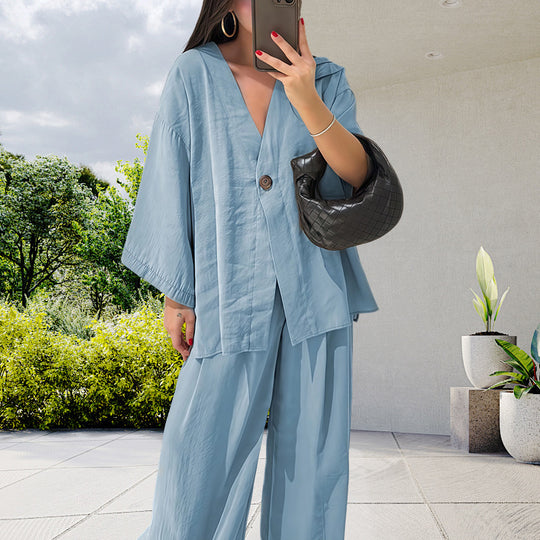 Damen lässige Oversized Blazerjacke mit weitem Schnitt Fudus