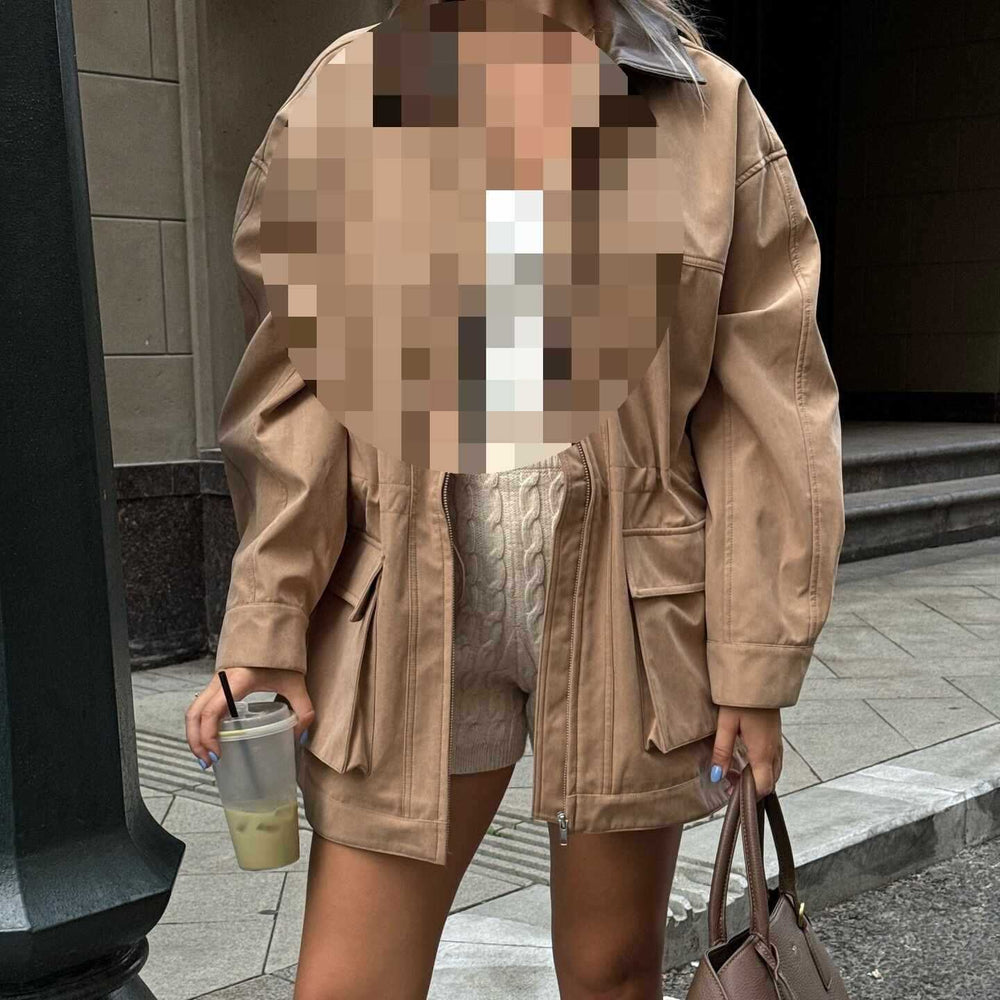 Damen lässige Jacke mit minimalistischer Optik und praktischen Taschen Fudus