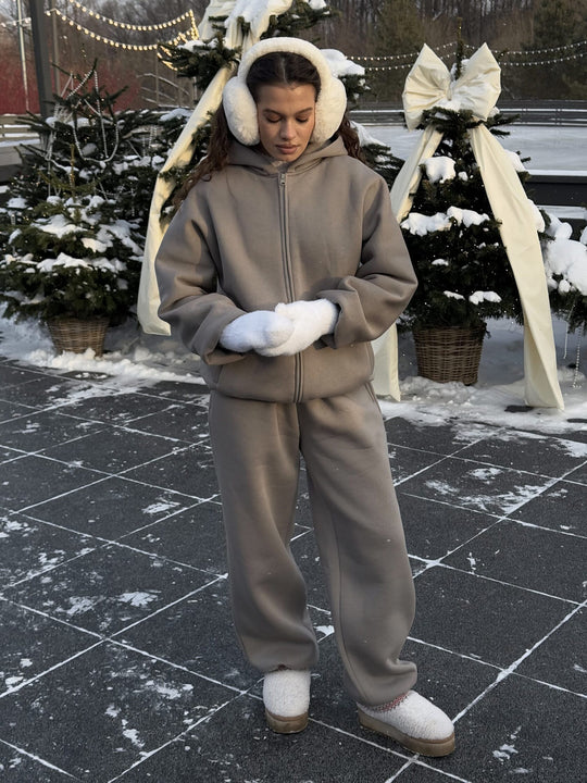 Damen kuschelige Kapuzenjacke