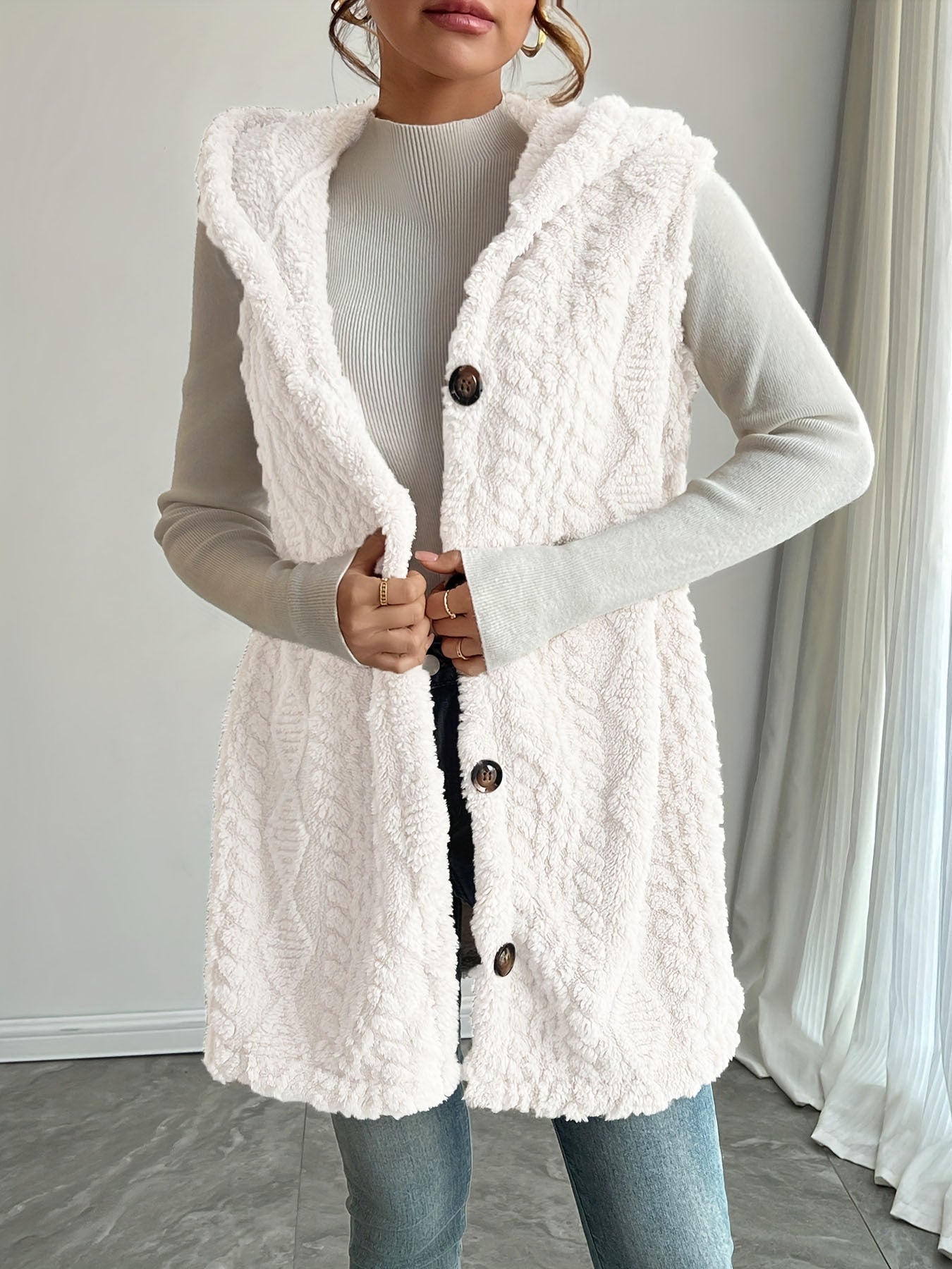 Damen kuschelige Weste Fudus