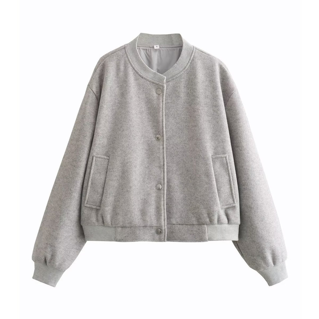 Damen lässige Collegejacke im minimalistischen Design Fudus
