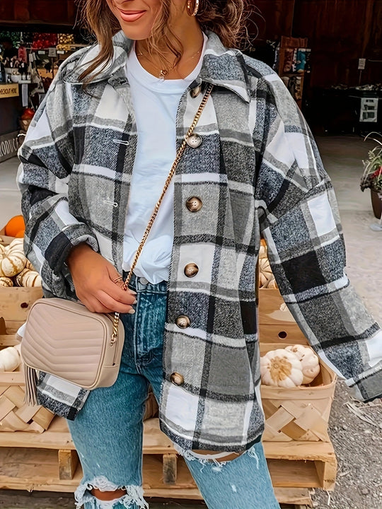 Damen Karierte Flanelljacke Fudus