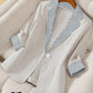 Damen Eleganter Leinenblazer mit extra weitem Schnitt und modernen Details Fudus