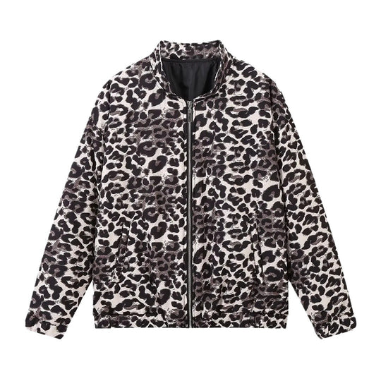 Damen lässige Steppjacke im Leopardenmuster Fudus