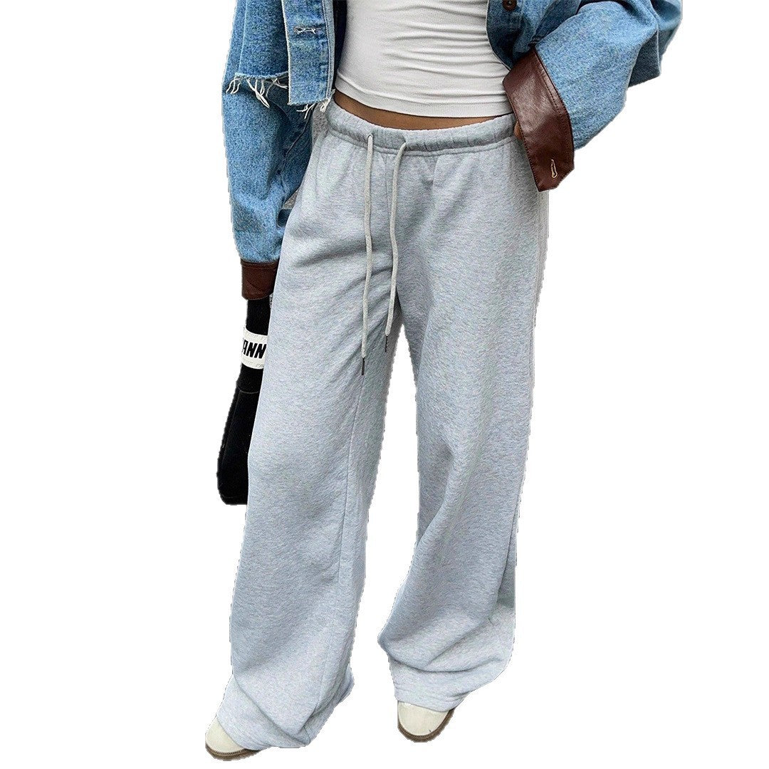 Damen lässige Freizeithose mit elastischem Bund und weitem Schnitt Fudus