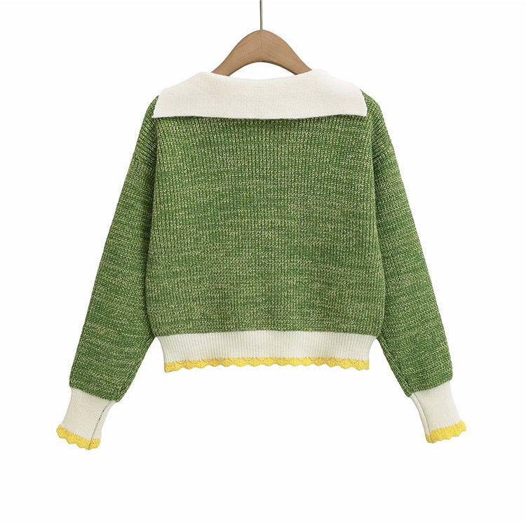 Damen kuscheliger Strickjacke mit elegantem Schalkragen und kontrastierender Taschen Fudus