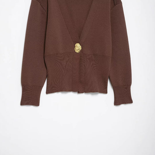 Damen lässige Strickjacke mit dekorativen Knopfdetails und elegantem Schnitt Fudus