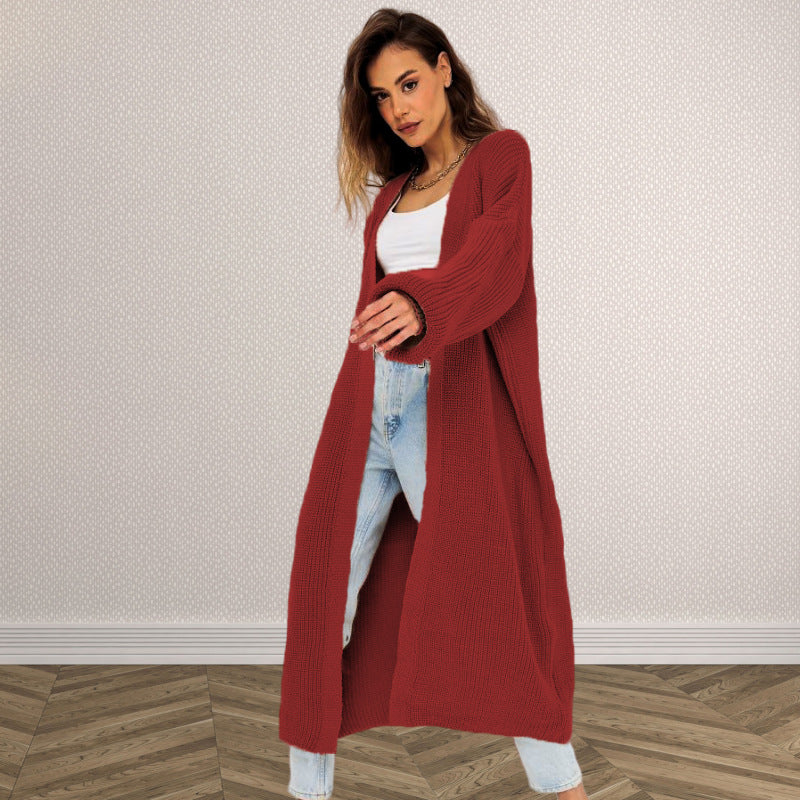 Damen Langstrickcardigan mit lässigem Schnitt und strukturiertem Design Fudus