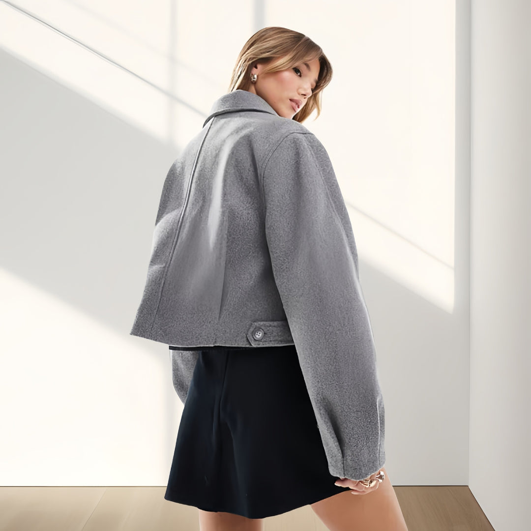 Damen Kurze, kuschelige Jacke aus weichem Wollmix Fudus