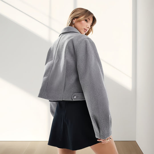 Damen Kurze, kuschelige Jacke aus weichem Wollmix Fudus