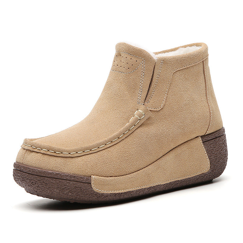 Damen Komfortable Warmgefütterte Stiefeletten mit rutschfester Sohle Fudus