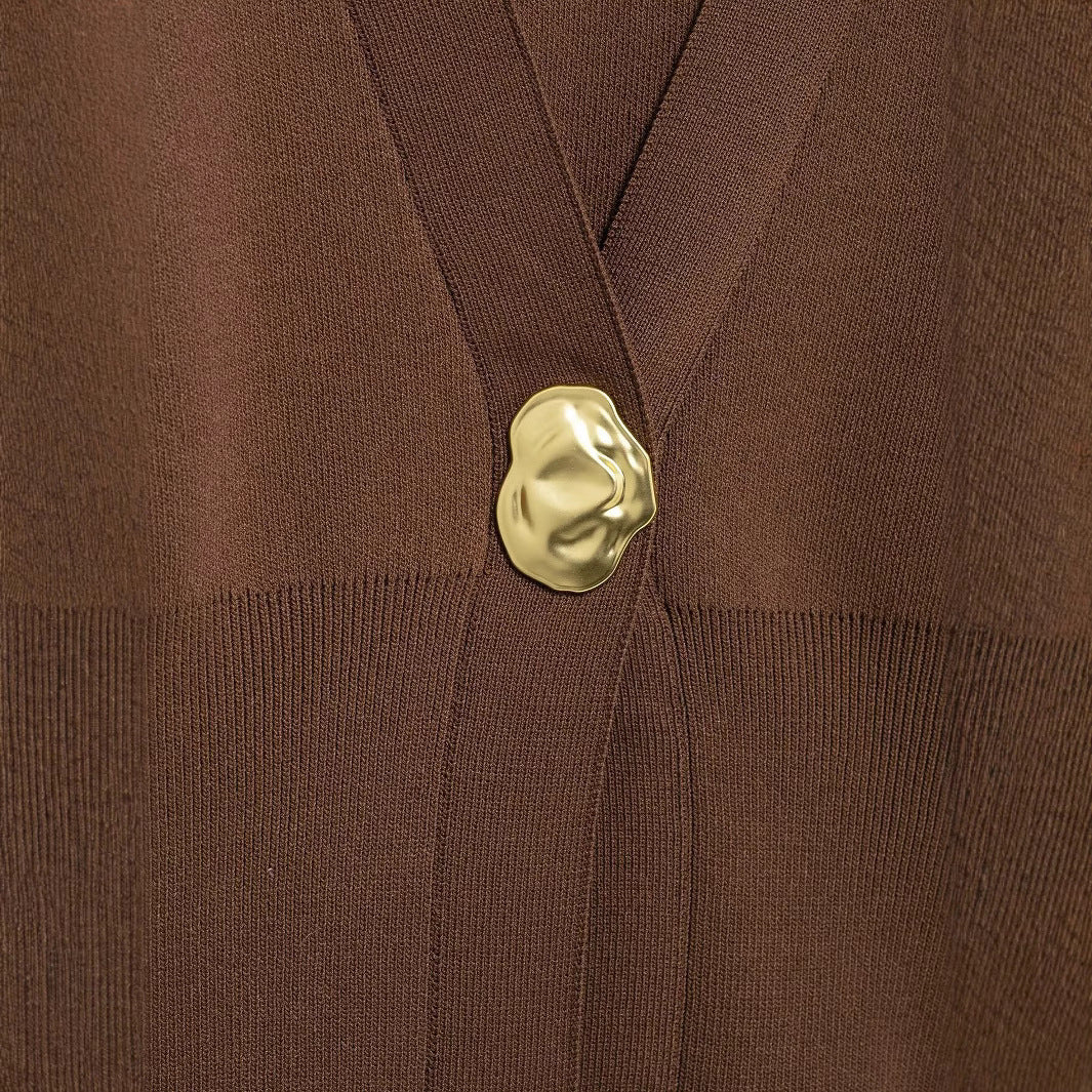 Damen lässige Strickjacke mit dekorativen Knopfdetails und elegantem Schnitt Fudus