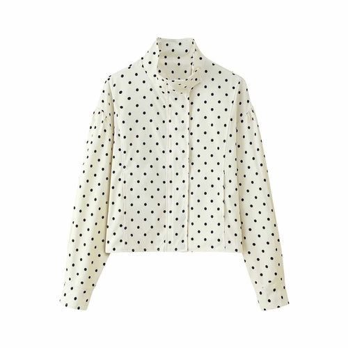 Damen lässige Blousonjacke mit Punkten Fudus