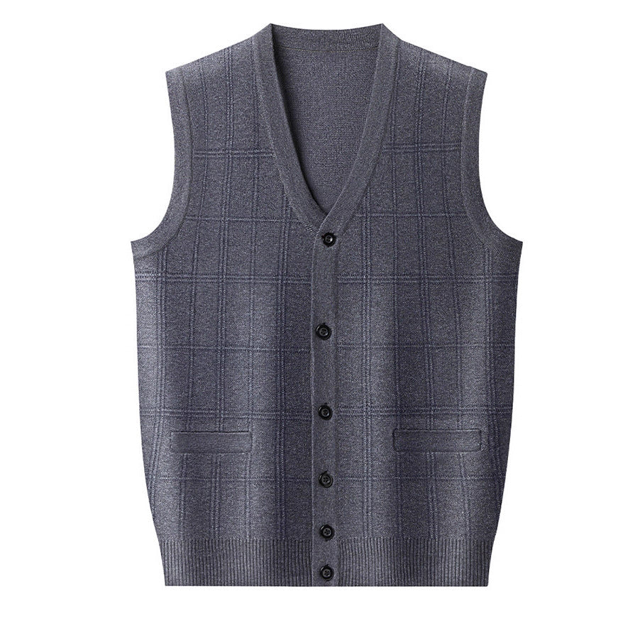 Damen Weste mit Karomuster und Knopfleiste Fudus