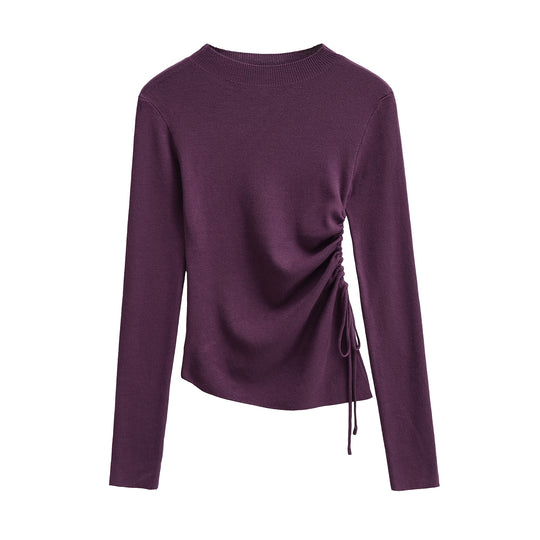 Damen langärmliges Oberteil mit raffinierten Rüschendetails Fudus