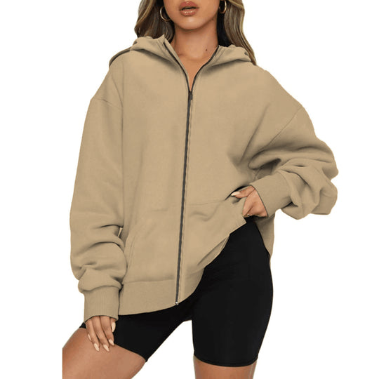 Damen Kapuzenjacke mit hochwertigem Reißverschluss und praktischen Seitentaschen Fudus