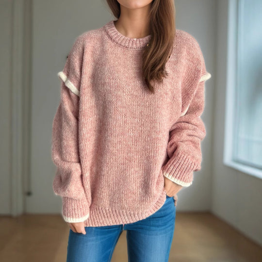 Damen Grobstrickpullover mit lässigem Schnitt und strukturiertem Design Fudus