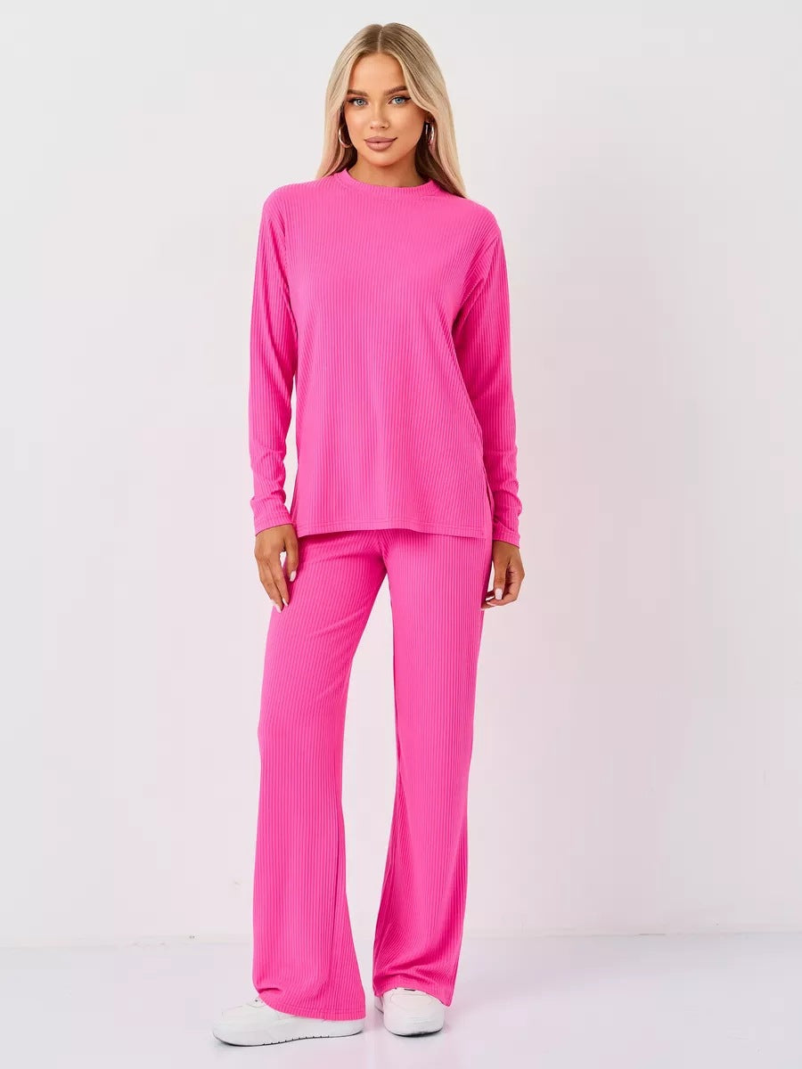 Damen Lässiges Strick-Set mit weitem Bein Fudus