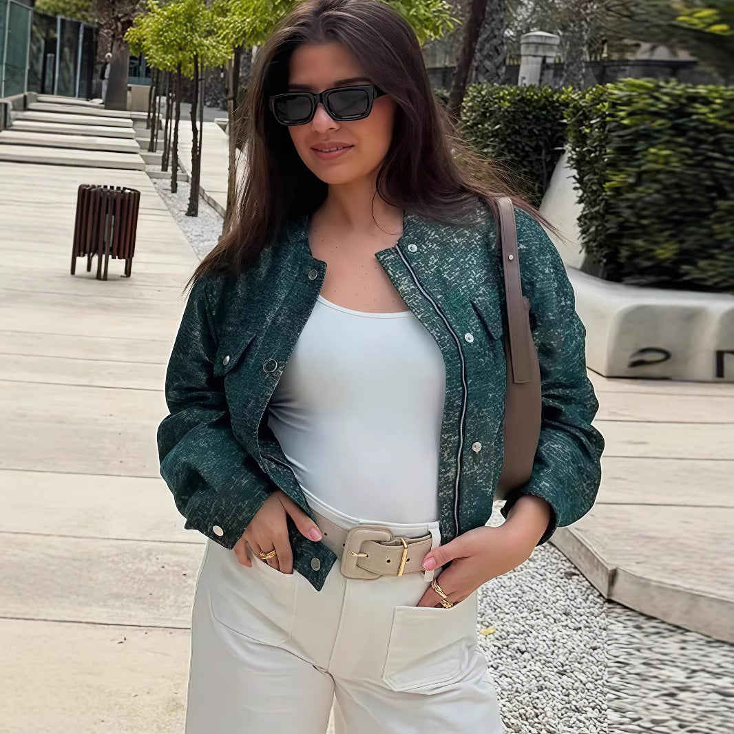 Damen Lässige Oversized-Jacke mit Knopfverschluss Fudus