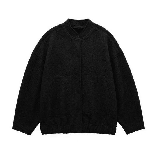 Damen Kuschelige Oversized-Jacke aus flauschigem Material mit praktischen Taschen Fudus