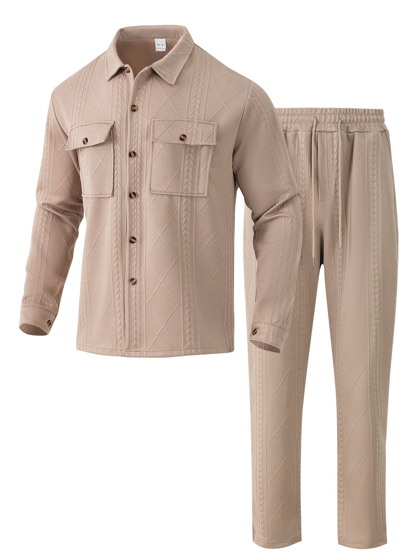 Herren modischer Trainingsanzug mit strukturiertem Oberteil und elastischem Bund Fudus