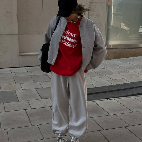 Damen lässige Collegejacke mit komfortabler Passform und funktionalen Details Fudus