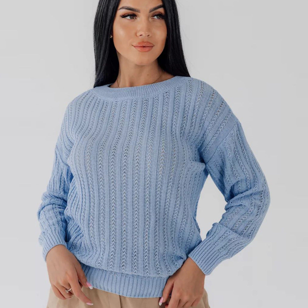 Damen Grobstrickpullover mit strukturiertem Muster Fudus