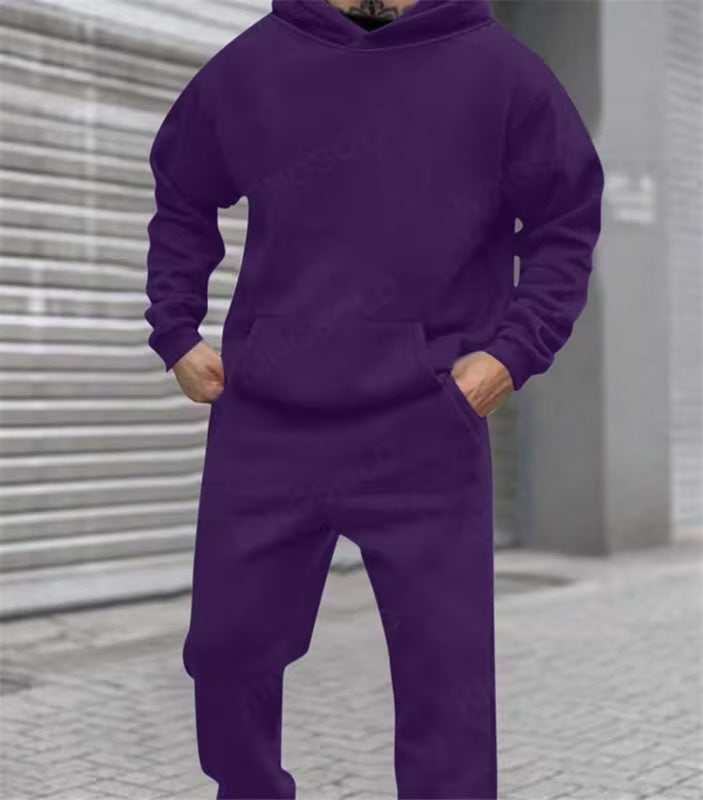 Herren gemütlicher Kapuzenanzug mit elastischem Bund und praktischen Taschen Fudus