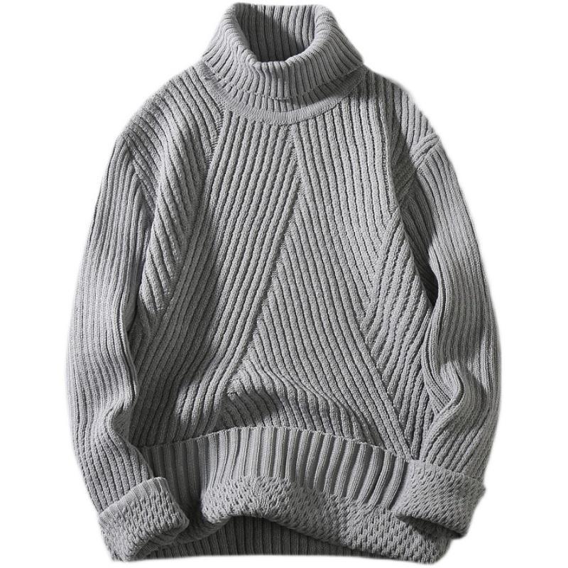 Damen Grobstrick-Rollkragenpullover mit aufwendigem Rippmuster Fudus