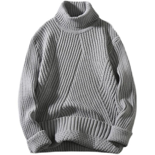 Damen Grobstrick-Rollkragenpullover mit aufwendigem Rippmuster Fudus