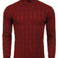 Herren Strickpullover Zopfmuster Warm Weich Hoher Kragen