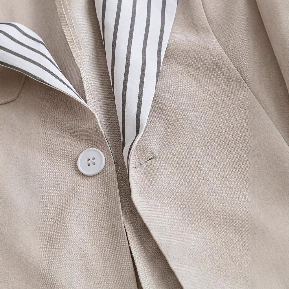 Damen Eleganter Leinenblazer mit extra weitem Schnitt und modernen Details Fudus