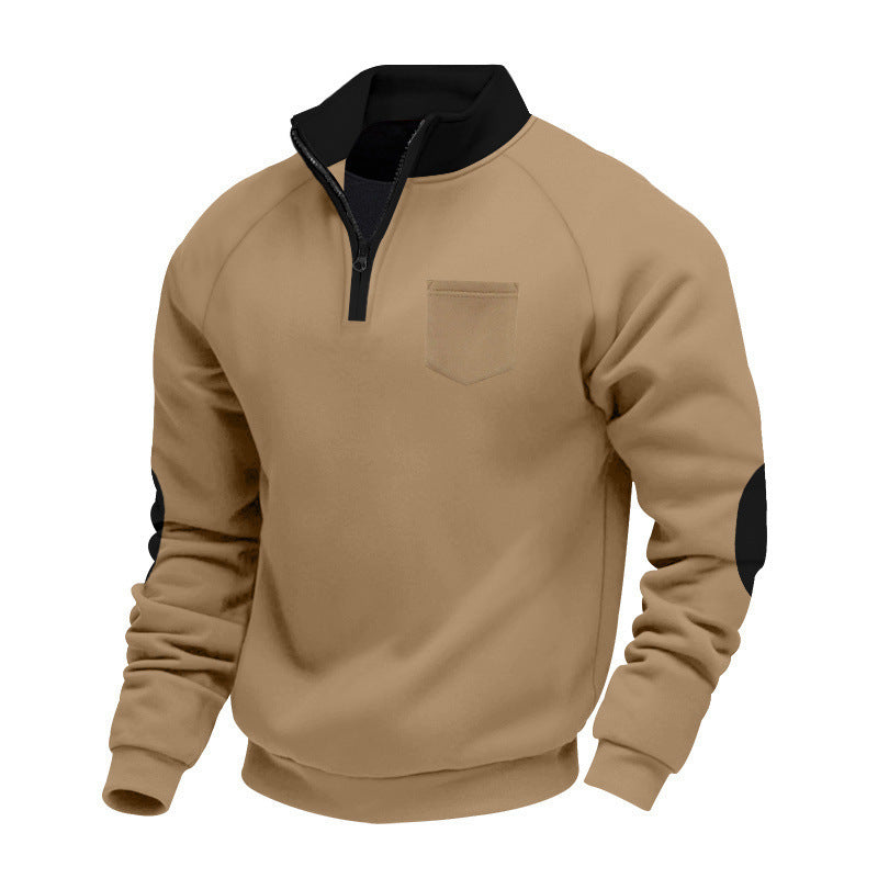 Herren pullover mit halbem Reißverschluss und modischem Schnitt Fudus
