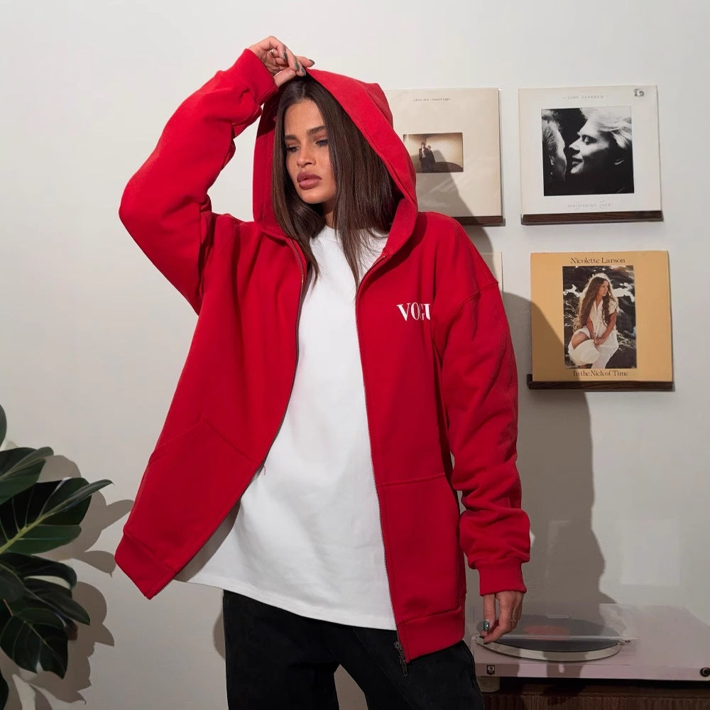 Damen Kapuzenpullover mit kreativem Grafikdesign und oversized Schnitt Fudus