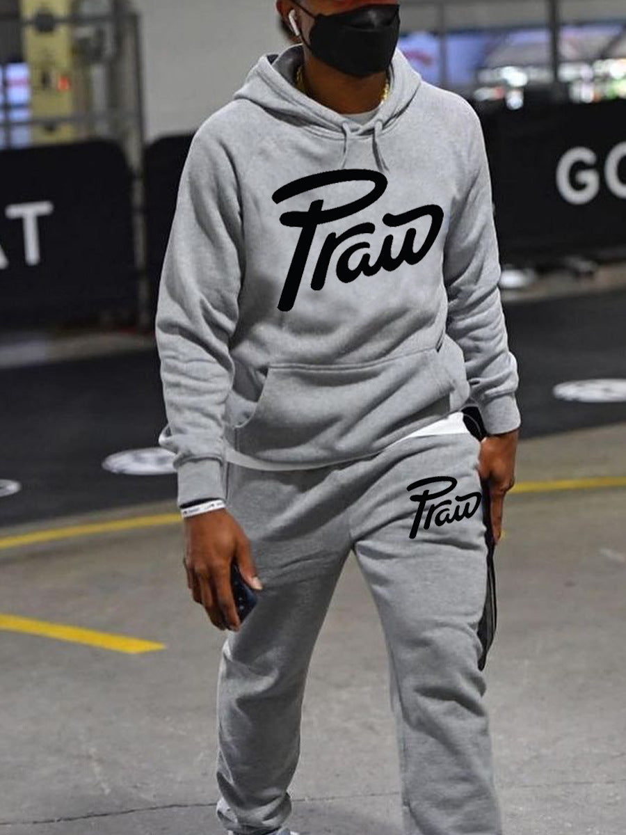 Damen Hoodie- und Jogginghose-Set mit lässigem Logoaufdruck Fudus