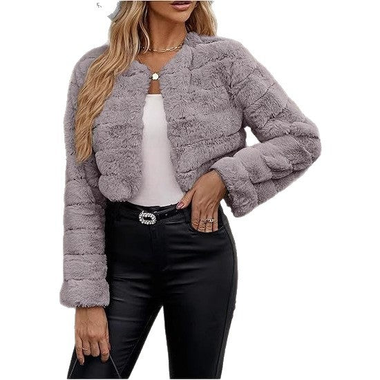 Damen modischer Leopardenplüschjacke Fudus