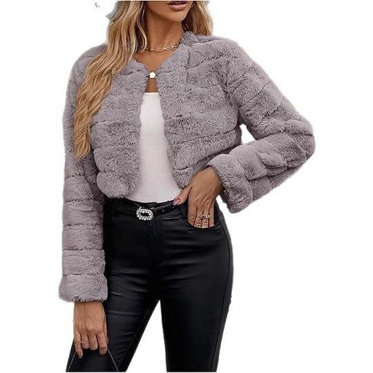 Damen modischer Leopardenplüschjacke Fudus