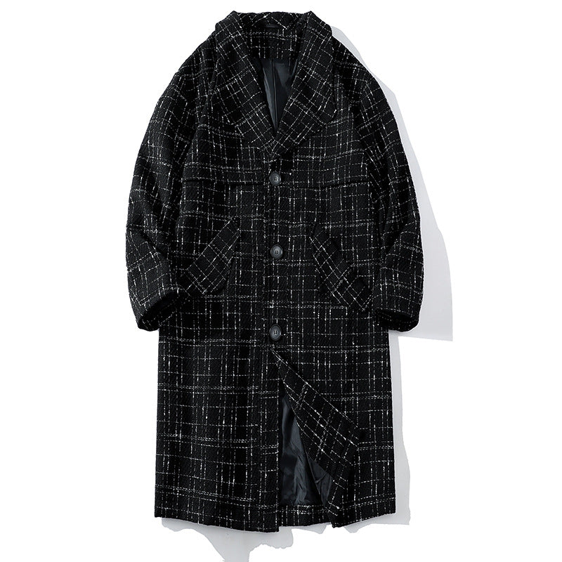 Damen Modischer Karomantel mit eleganter Schnittführung Fudus