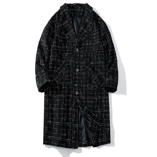 Damen Modischer Karomantel mit eleganter Schnittführung Fudus
