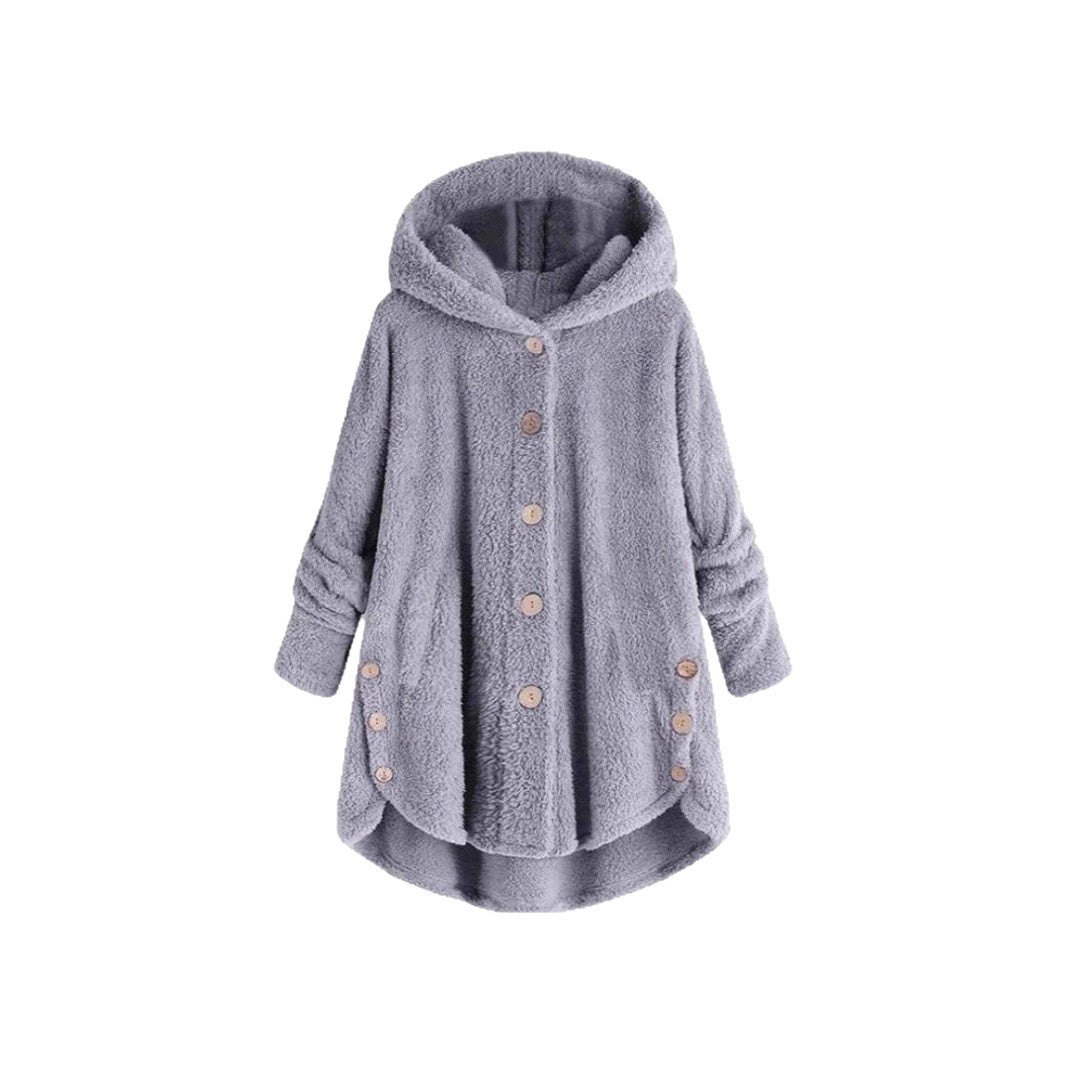 Damen kuschelige Oversized-Fleecejacke Fudus