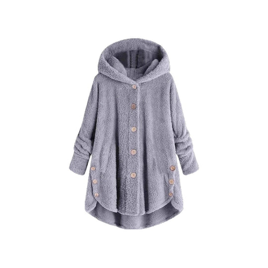 Damen kuschelige Oversized-Fleecejacke Fudus