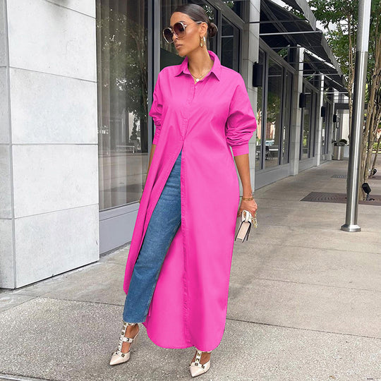 Damen Hemdblusenkleid Fudus