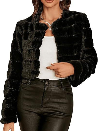 Damen modischer Leopardenplüschjacke Fudus