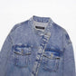 Damen Jeansjacke mit asymmetrischem Schnitt und praktischen Taschen Fudus