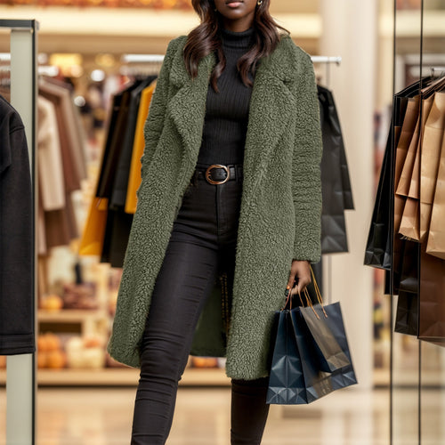 Damen Kuschelige Teddyfelljacke Fudus