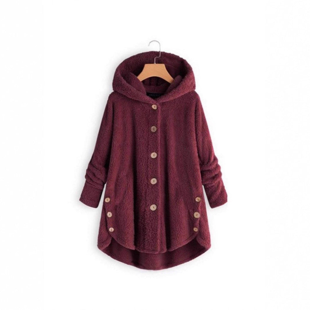 Damen kuschelige Oversized-Fleecejacke Fudus