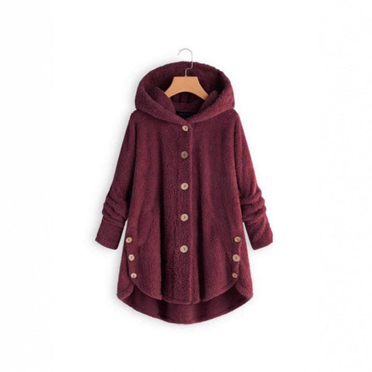 Damen kuschelige Oversized-Fleecejacke Fudus